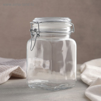 Банка для сыпучих продуктов стеклянная Cremlin, 1,05 л, с крышкой Банка для сыпучих продуктов стеклянная Cremlin, 1,05 л, с крышкой