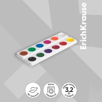 Акварель 12 цветов, ErichKrause, в мягком пластике, без кисти, экономичная упаковка, пакет с европодвесом Акварель 12 цветов, ErichKrause, в мягком пластике, без кисти, экономичная упаковка, пакет с европодвесом