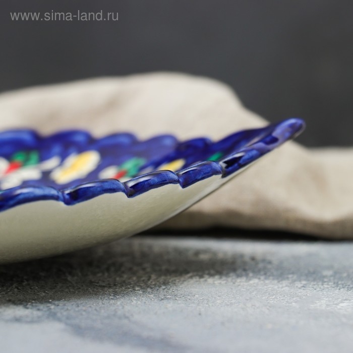 Ляган &laquo;Бабочка на цветке&raquo; в форме листка, 41 см