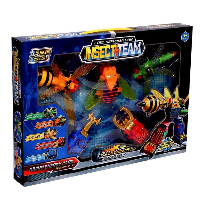 Набор инерционных роботов «Команда насекомых», трансформируются, собираются в одного робота Набор инерционных роботов «Команда насекомых», трансформируются, собираются в одного робота