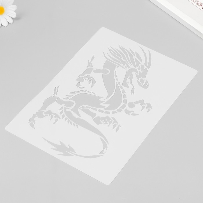Трафарет пластик "Дракон" 26х18 см
