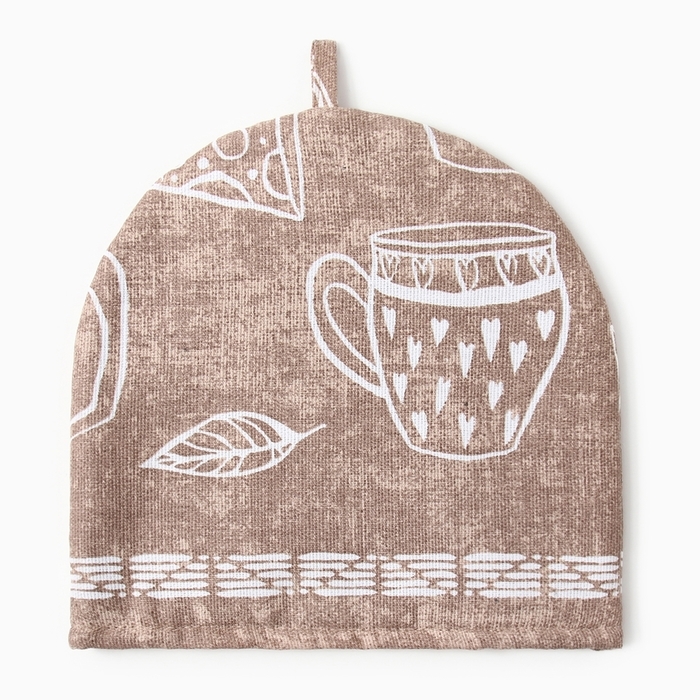 Грелка на чайник "Доляна" Cup of tea 24х24 +/- 3 см, МИКС, 100% хл, 164 г/м2