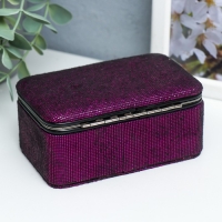 Шкатулка кожзам для украшений "Мелкие квадратики. Фиолет" 6х7х12 см Шкатулка кожзам для украшений "Мелкие квадратики. Фиолет" 6х7х12 см