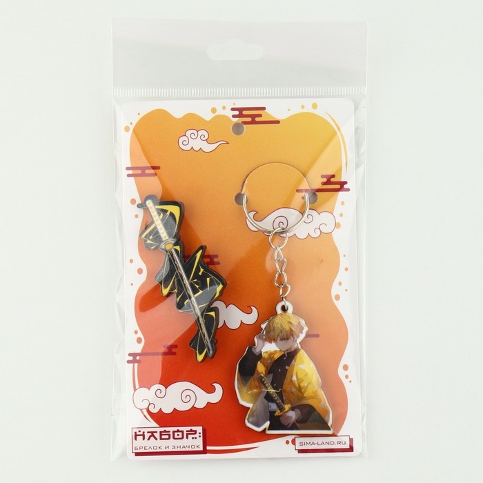 Брелок для ключей со значком &laquo;Клинок демона&raquo;, аниме