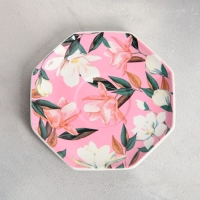 Чайная пара &laquo;Цветы&raquo;, кружка 200 мл, блюдце 13 см