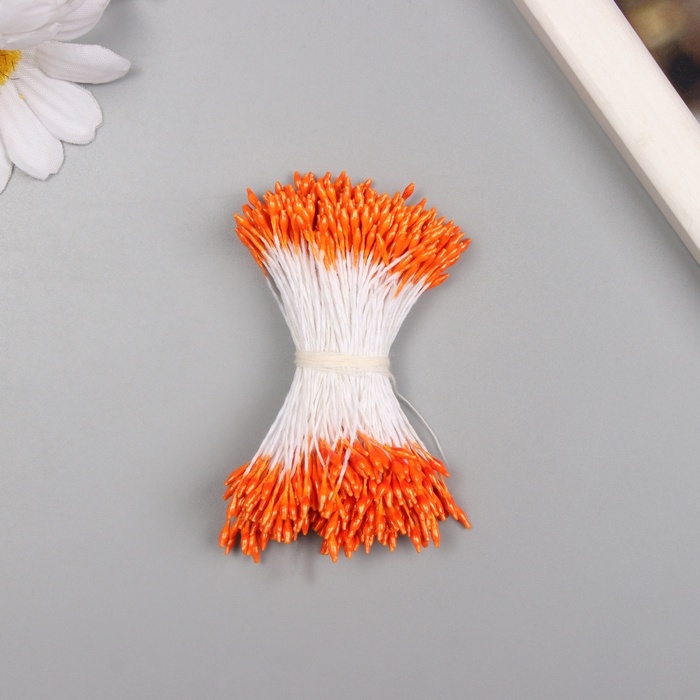 Тычинки для искусственных цветов глянец Тычинки для искусственных цветов глянец "Рисинки" оранжевый набор 360 шт длина 6 см