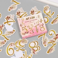 Наклейки для творчества "Цветочные цифры" тиснение золото набор 48 шт 9х7х0,8 см Наклейки для творчества "Цветочные цифры" тиснение золото набор 48 шт 9х7х0,8 см