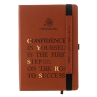 Ежедневник недатированный А5, 140 листов в клетку, на резинке, обложка кожзам, МИКС