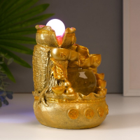 Фонтан настольный от сети, подсветка "Мешок с золотыми слитками" золото 21х15х12 см Фонтан настольный от сети, подсветка "Мешок с золотыми слитками" золото 21х15х12 см