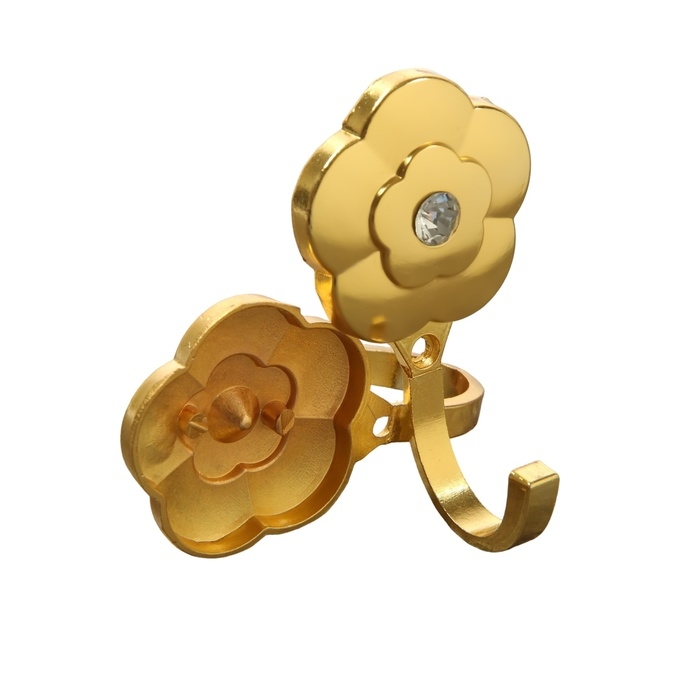 Крючок однорожковый для штор CAPPIO KC117, цвет золото, 2 шт