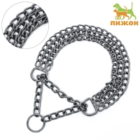 Ошейник - полуудавка металлический трехрядный, 40 см, толщина проволоки 2 мм, черный Ошейник - полуудавка металлический трехрядный, 40 см, толщина проволоки 2 мм, черный