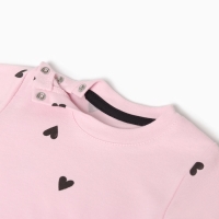 Костюм: футболка и леггинсы Крошка Я "Сердечки", рост 80-86 см