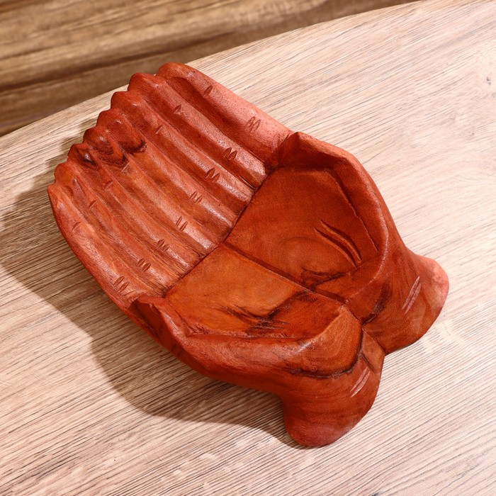 Сувенир дерево Сувенир дерево "Ладоши" коричневый цвет 25х18х8 см