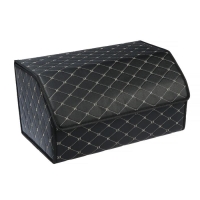 Органайзер саквояж в багажник автомобиля, 55×32×30 см, экокожа, черный с белой строчкой Органайзер саквояж в багажник автомобиля, 55×32×30 см, экокожа, черный с белой строчкой