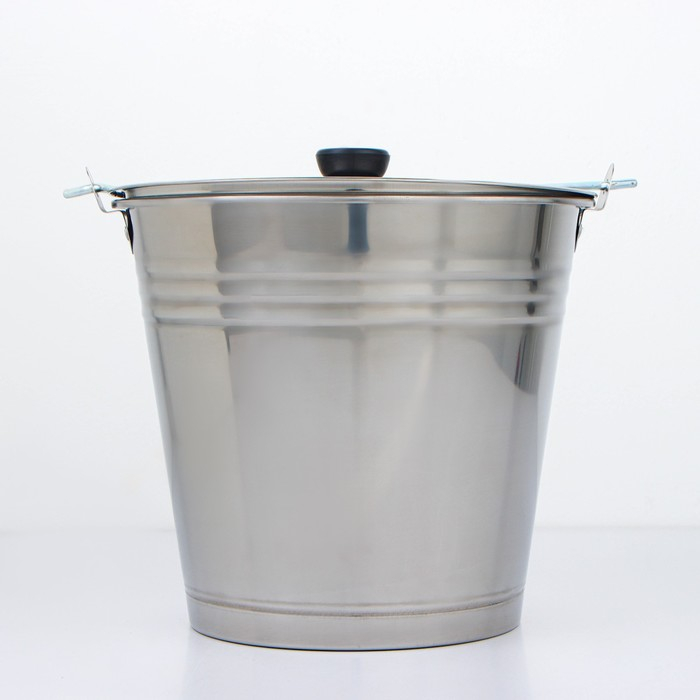 Ведро с крышкой, 10 л, нержавеющая сталь Ведро с крышкой, 10 л, нержавеющая сталь