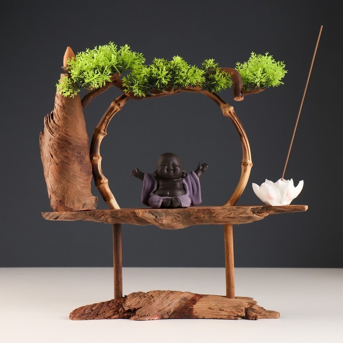 Сувенир дерево, фарфор Сувенир дерево, фарфор "Маленький Хотэй" с подставкой для благовонии 35х35х9,5 см