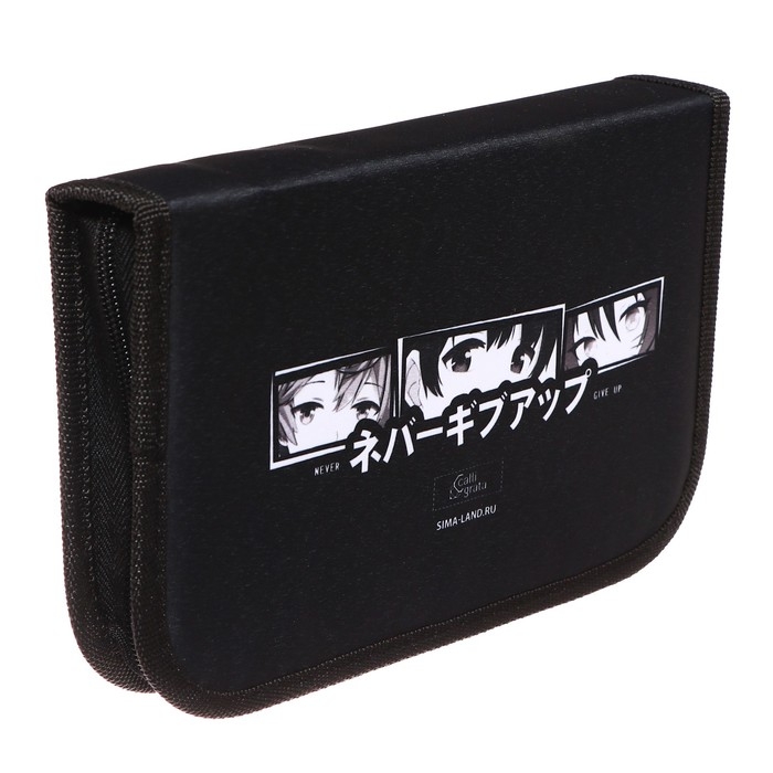 Пенал 1 секция, 130 х 210 х 40 мм, 2 откидные планки, тканевый, Calligrata TOP, Content Пенал 1 секция, 130 х 210 х 40 мм, 2 откидные планки, тканевый, Calligrata TOP, Content "Аниме", МИКС