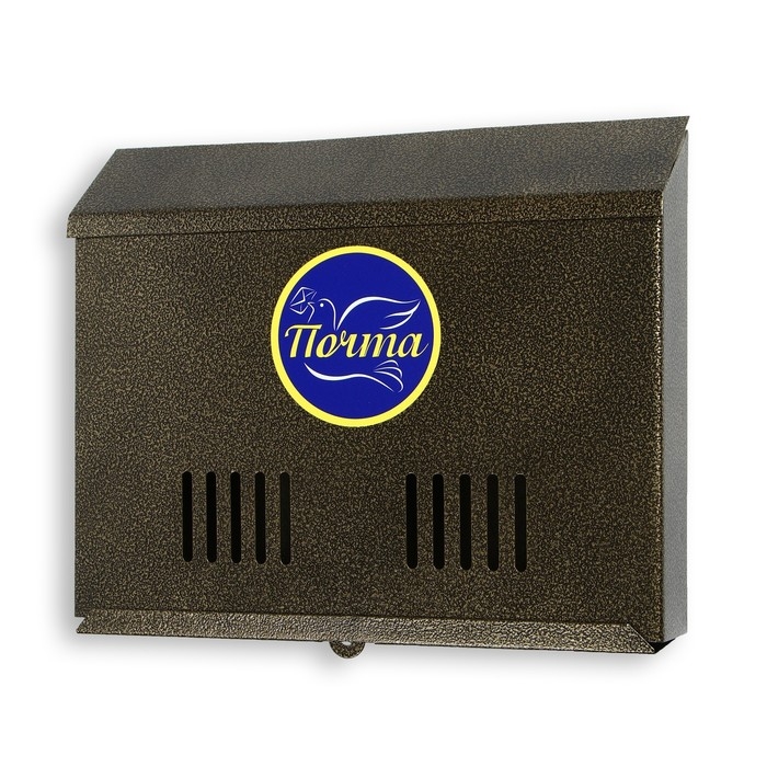 Ящик почтовый без замка (с петлёй), горизонтальный «Широкий», бронзовый Ящик почтовый без замка (с петлёй), горизонтальный «Широкий», бронзовый