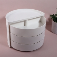 Органайзер для хранения, вращающийся, 3 секции, 27 &times; 15 см, цвет белый