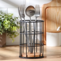 Сушилка для столовых приборов Доляна &laquo;Эстетика&raquo;, 11,2&times;11,2&times;16,5 см, цвет чёрный