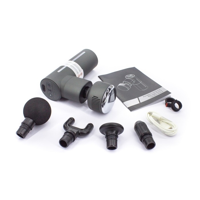 Массажер тела BM-HT075, перкуссионный, 25 Вт, до 3200 уд/мин, 5 насадок, от АКБ, чёрный Массажер тела BM-HT075, перкуссионный, 25 Вт, до 3200 уд/мин, 5 насадок, от АКБ, чёрный