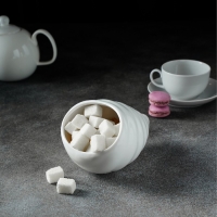 Сахарница фарфоровая Magistro «Ракушка», 330 мл, цвет белый Сахарница фарфоровая Magistro «Ракушка», 330 мл, цвет белый