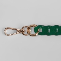 Цепочка для сумки, пластиковая, с карабинами, 23 &times; 17 мм, 68 см, цвет малахитовый/золотой