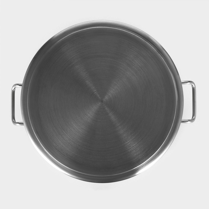 Кастрюля из нержавеющей стали Hanna Kn&ouml;vell, 15 л, d=30 см, h=20 см, толщина 0,8 мм, дно ТРС, толщина дна 4,4 мм, 201 сталь, металлическая крышка, индукция