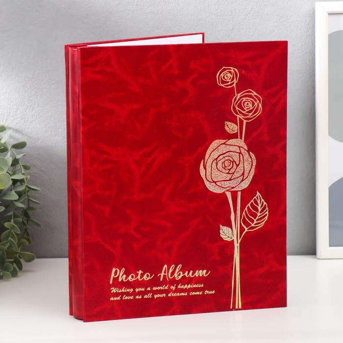 Фотоальбом на 200 фото 10х15 см "Золотая розочка" МИКС 29,5х22,5х3,5 см