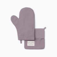 Кухонный набор Этель Kitchen, цвет сиреневый, варежка-прихватка 18х29 см, прихватка 19х19 см Кухонный набор Этель Kitchen, цвет сиреневый, варежка-прихватка 18х29 см, прихватка 19х19 см