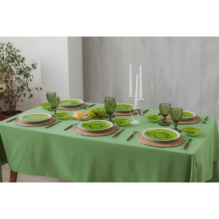 Подставка стеклянная под ложку Доляна &laquo;Романтичный киви&raquo;, 23,5&times;8,3&times;1,5 см