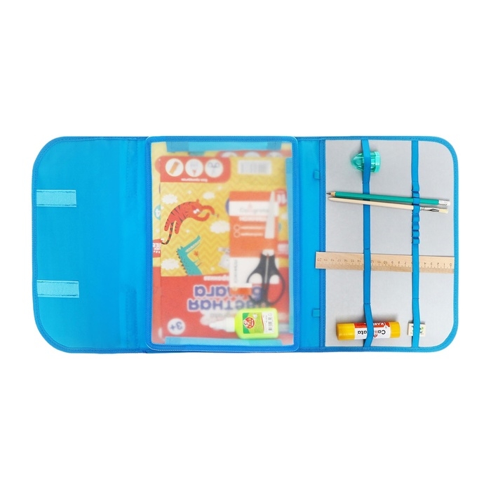 Папка для труда А4, с ручками, раскладная на липучке, текстильная, 10 предметов Папка для труда А4, с ручками, раскладная на липучке, текстильная, 10 предметов "Карандаши"