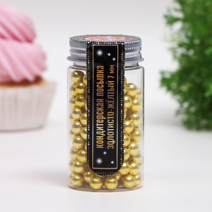 Посыпка кондитерская «Золотисто-желтый», 7 мм, 50 г Посыпка кондитерская «Золотисто-желтый», 7 мм, 50 г