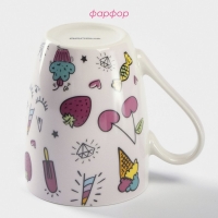 Кружка фарфоровая Доляна &laquo;Сладости&raquo;, 350 мл