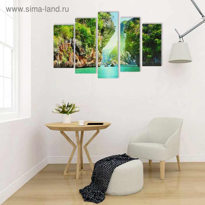 Картина модульная на подрамнике Картина модульная на подрамнике "Грод" 2-25*52 см, 2-25*66,5 см, 1-25*80 см 80*140 см