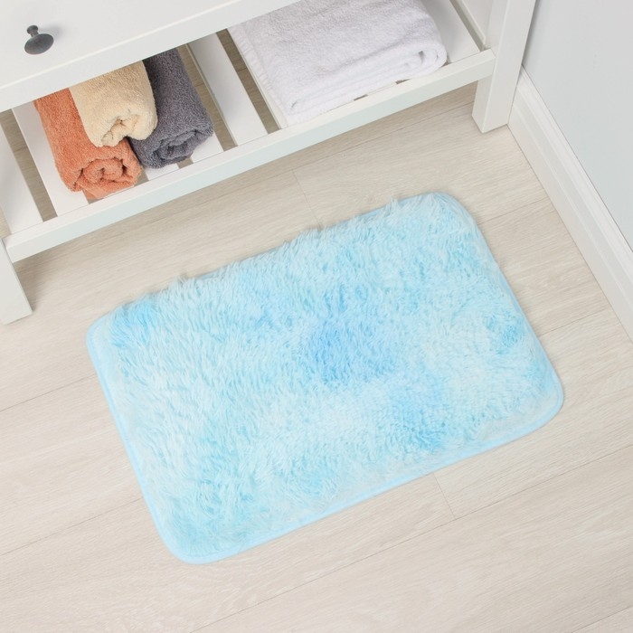 Коврик для дома Доляна &laquo;Пушистик&raquo;, 40&times;60 см, цвет сине-голубой
