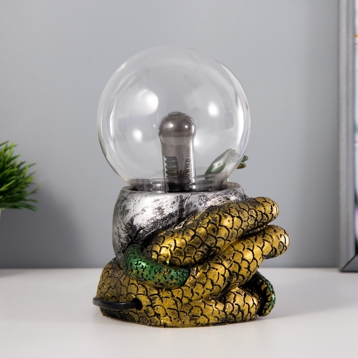 Плазменный шар Плазменный шар "В ловушке" зеленый 13х8х19 см RISALUX