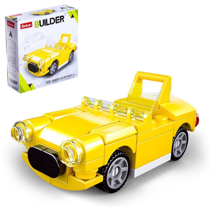 Конструктор &laquo;Тачки&raquo;, 44 детали, цвет жёлтый