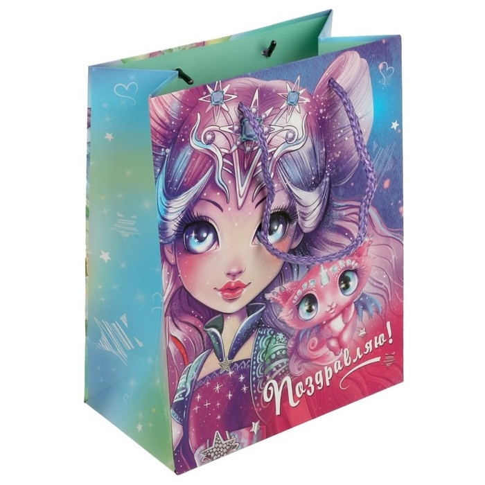 Пакет подарочный матовый M, 18 &times; 23 &times; 10 см