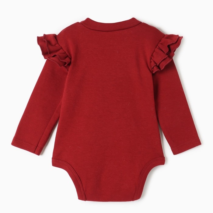 Боди с рюшами Крошка Я Cherry Red, рост 68-74, вишневый