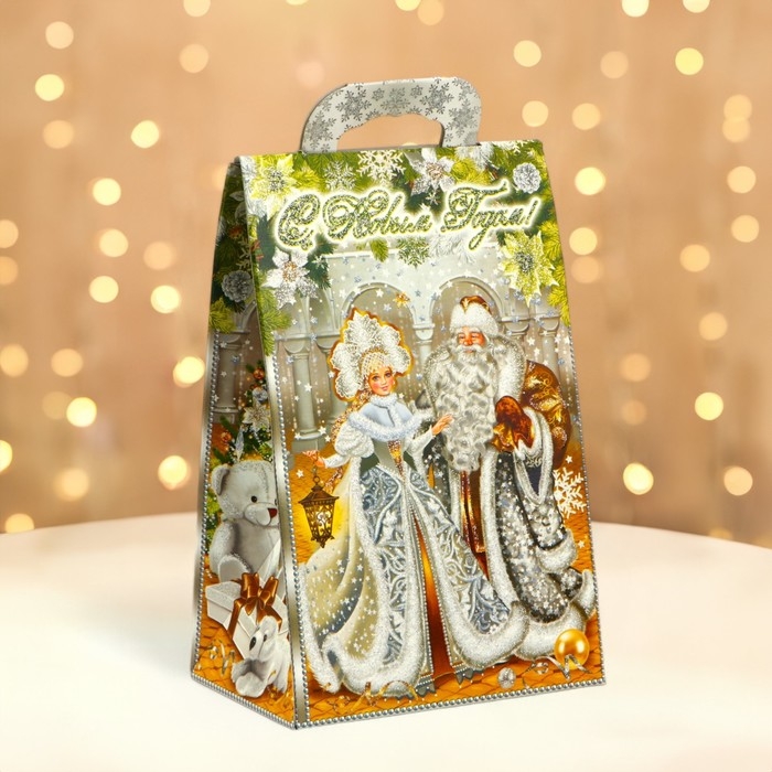 Новый год. Подарочная коробка новогодняя Сумочка мини Новый год. Подарочная коробка новогодняя Сумочка мини "Новогодний шарм" 140 x 100 x 223 см.