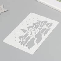 Трафарет пластиковый "Зимняя деревня", размер 16х24 см