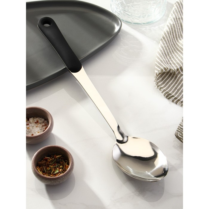 Ложка гарнирная из нержавеющей стали Доляна Home, 38&times;7 см, толщина 3 мм