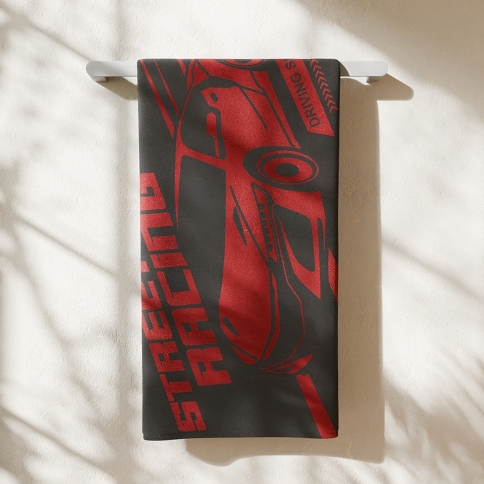 Полотенце махровое Этель Street racing, 70х130 см, 100% хлопок, 420гр/м2 Полотенце махровое Этель Street racing, 70х130 см, 100% хлопок, 420гр/м2