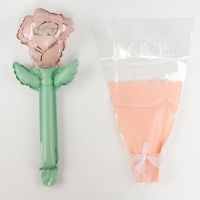 Шар фольгированный 12" «Розовая роза на палочке», мини букет Шар фольгированный 12" «Розовая роза на палочке», мини букет