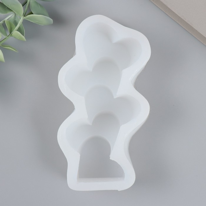 Молд силикон Молд силикон "Столбик из сердечек" 3,4х4,5х12,5 см