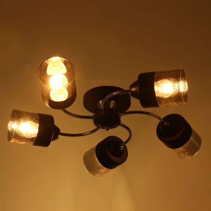 Люстра "Эстель" 5хЕ27 40Вт чёрно-хромовый 60х60х23 см BayerLux