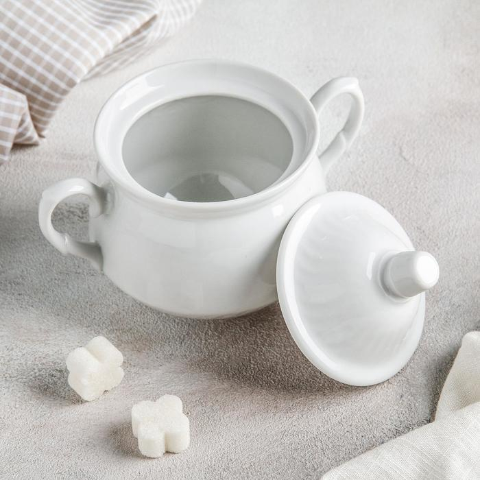 Сахарница &laquo;Кирмаш.Бельё&raquo;, 450 мл, с крышкой, цвет белый