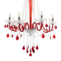 Люстра "Карина" 8хЕ14 40Вт красный 75х75х100-130см BayerLux Люстра "Карина" 8хЕ14 40Вт красный 75х75х100-130см BayerLux