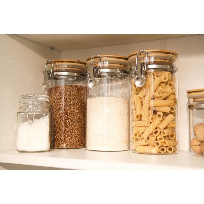 Банка стеклянная для сыпучих продуктов с бугельным замком Magistro «Эко», 1,2 л, 10×20 см Банка стеклянная для сыпучих продуктов с бугельным замком Magistro «Эко», 1,2 л, 10×20 см